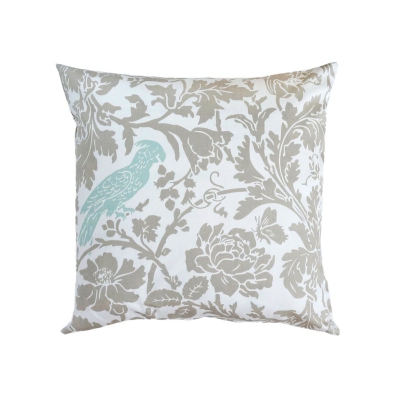 Light Blue Pillow Cover.Taupe Throw Pillows.Damask Etsy