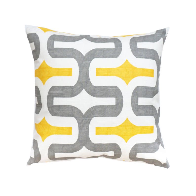 Gray Yellow Pillows.grey Pillow Cover.yellow Gray Pillows.grey Etsy