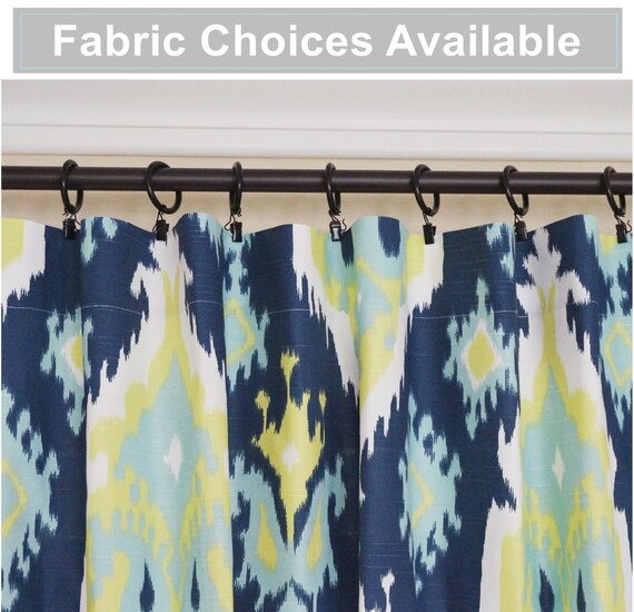 Pair Of Pea Curtain Panels Lime Green Navy Blue Curtains Pair Of Pea Curtain Panels Lime, Navy Ikat Curtains