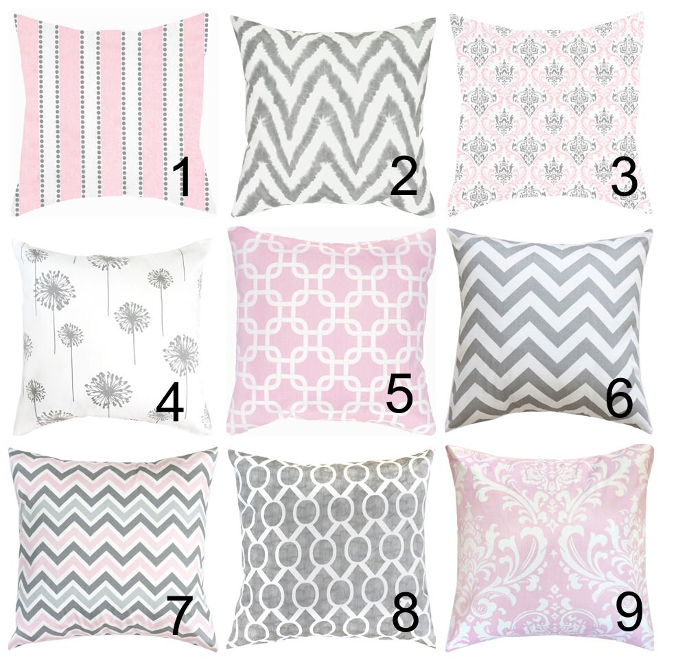 Grey Throw Pillow Cover.pink Pillows.toss Pillow.pink Grey - Etsy