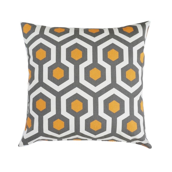 orange and gray pillows