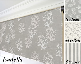 Gray Coral Window Valance.Grey Starfish Valance.Oatmeal Window Treatment Valance.Gray Ivory Valance.Gray Tan Kitchen Valance