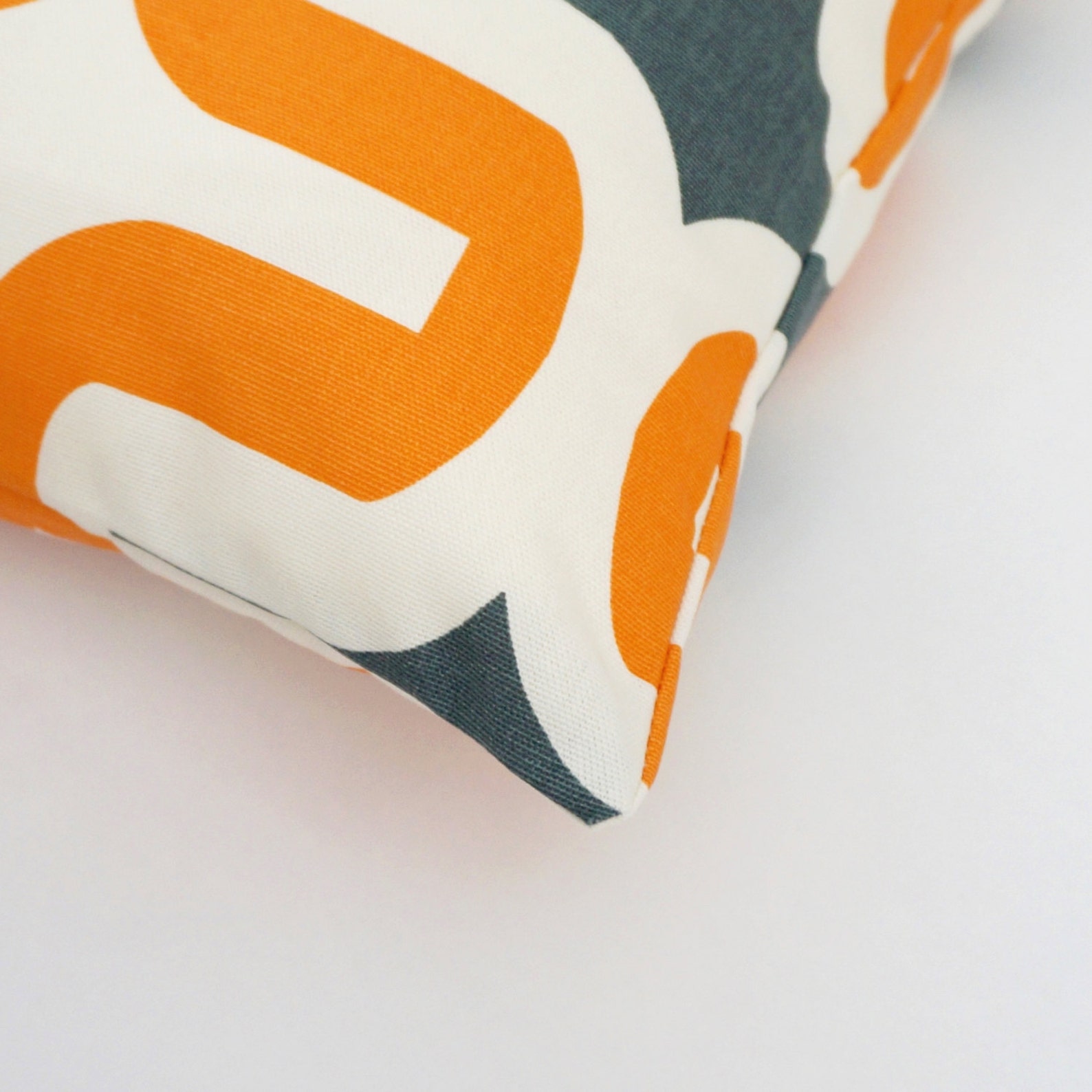 Orange Pillow Cover.orange Grey Pillows.decorative Etsy