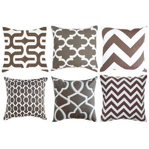 Brown Pillow Cover.Brown Cushion.Chevron Pillow.Brown Morrocan Pillow.Geometric Pillow.Lumbar.Euro Sham Cover.Moroccan Pillows