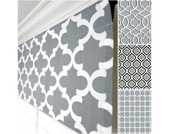 Cool Grey Valance.Gray Window Valance.Grey Black Valance.Grey Kitchen Valance.Custom Window Treatment.Grey Gray Valance Curtain