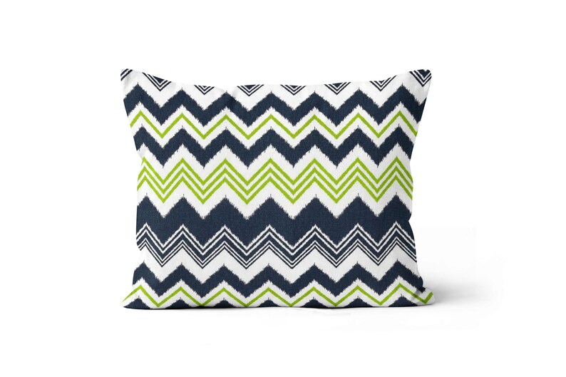 Dark Blue Lime Green Throw Pillow Cover.Green Toss Etsy