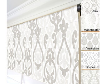 Valances.Gray Window Valance.Grey Kitchen Valance.Gray Curtain Valance.Taupe Valances.Custom Valance.Geometric Valance.Curtains