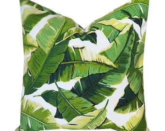 Palm Leaf Pillow Cover.Indoor Outdoor Pillows Lumbar.Green Throw Pillows.Tropical Pillow.Palm Toss Pillow.Palm Leaf Cushion Cover