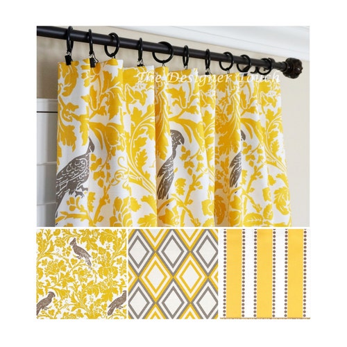 Starburst Curtain Panel Mid Century Modern Golden by Etsy