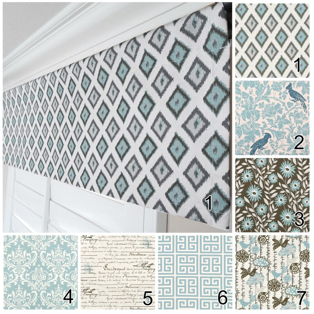 Mineral Blue Window Valance.light Blue Valance Curtain.spa Valance