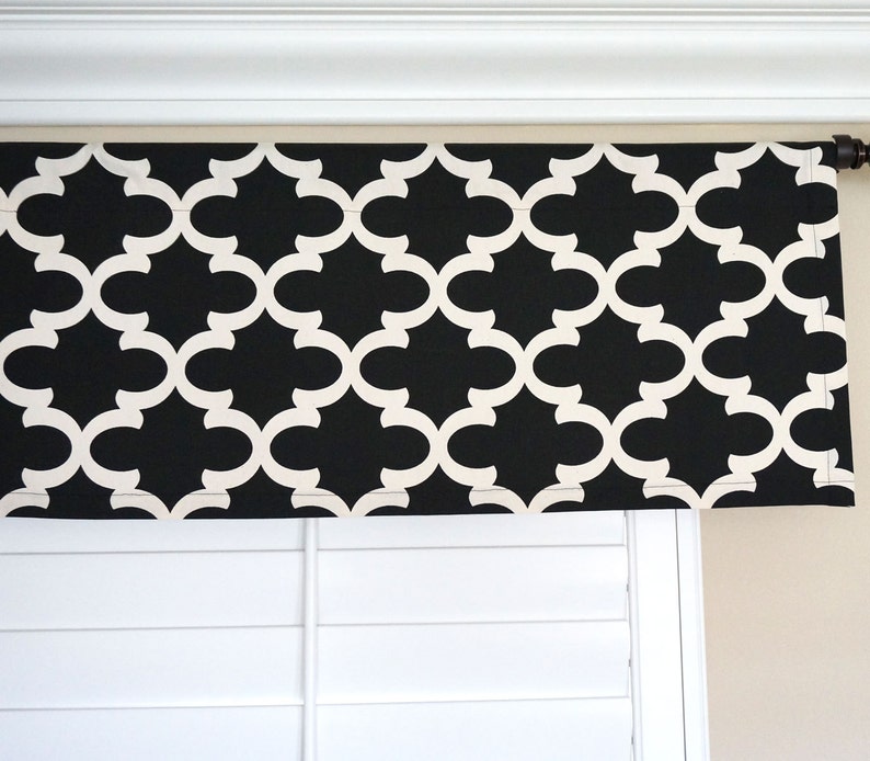 Black Window Valances.Black Moroccan Valance.Black Natural Etsy