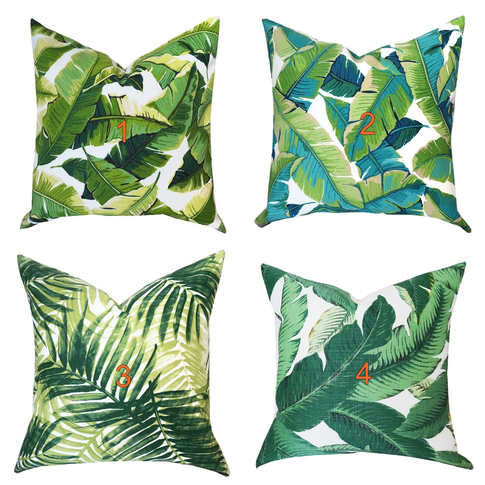 Outdoor Pillow Cover.Palm Leave Pillow.Green Throw Etsy