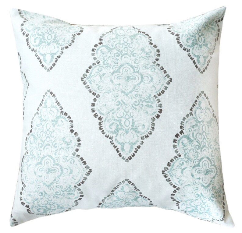 Mineral Blue Pillow Cover.spa Green Blue Throw Pillows.brown Etsy