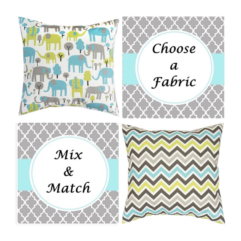 Blue Grey Pillow Cover Green Blue Pillow Grey Toss Etsy