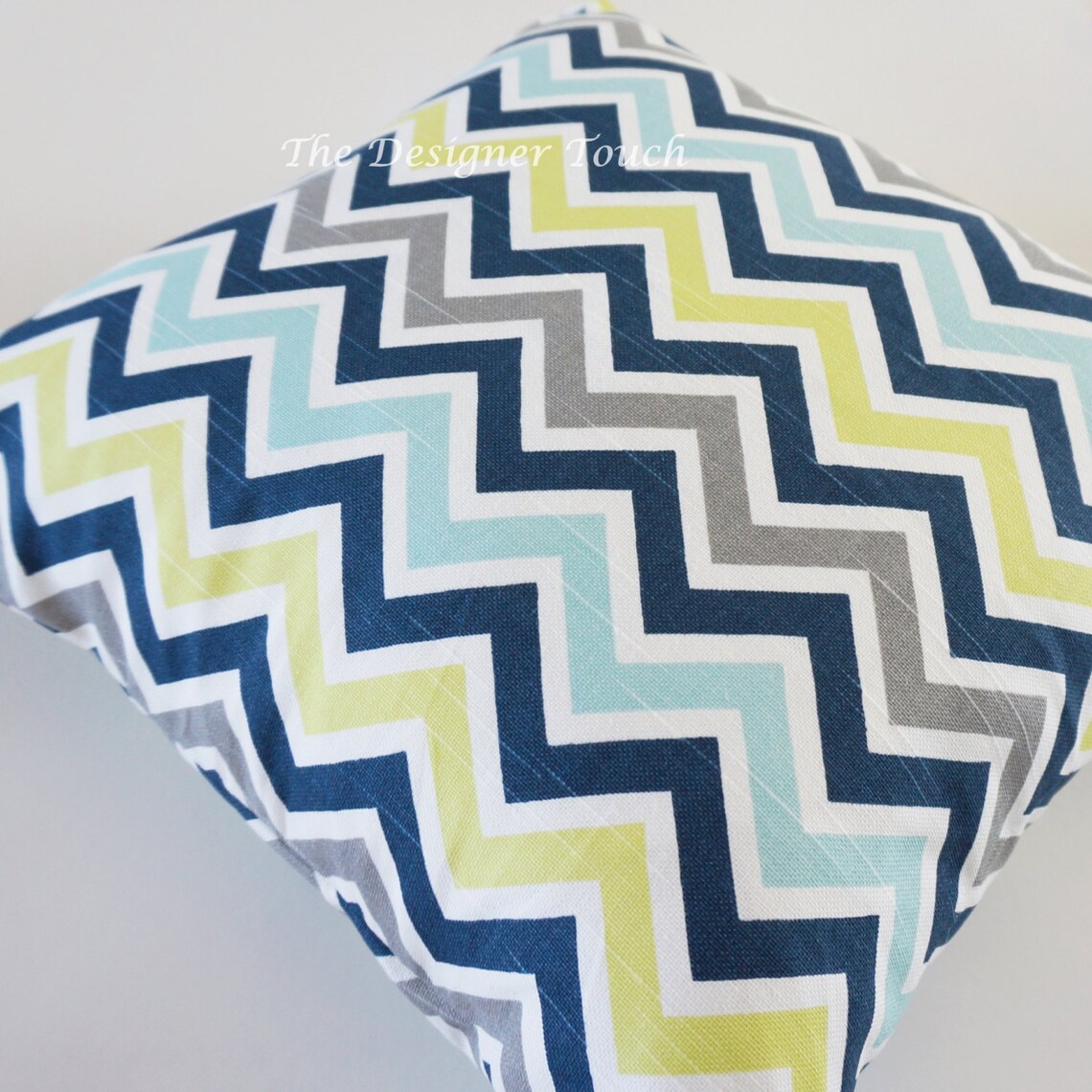 Blue Green Pillow Cover.lime Green Navy Pillow.blue Grey Etsy
