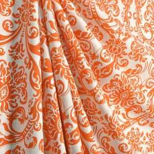 Orange Curtain Panels Orange Taupe Curtains 63 84 96 108 Any Size Quartrefoil Curtains Moroccan Drapes Damask Curtains image 8