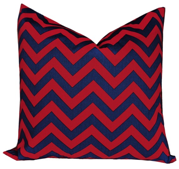 blue and red pillows
