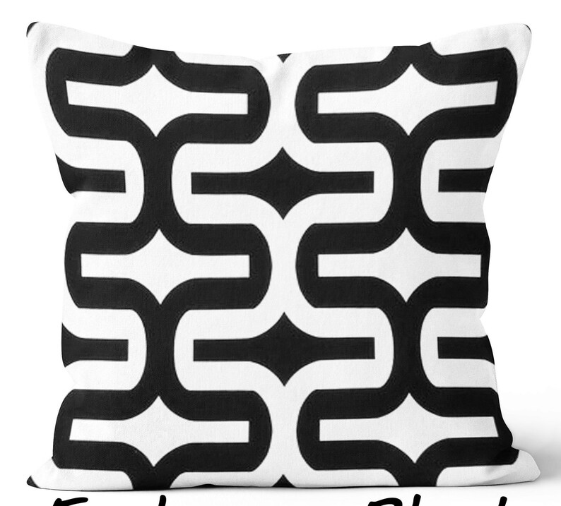 Black and White Decorative Pillows.Pillow Covers.Greek Key Throw Pillows.Black and White Euro Sham.Couch Pillows.Accent Pillows image 6