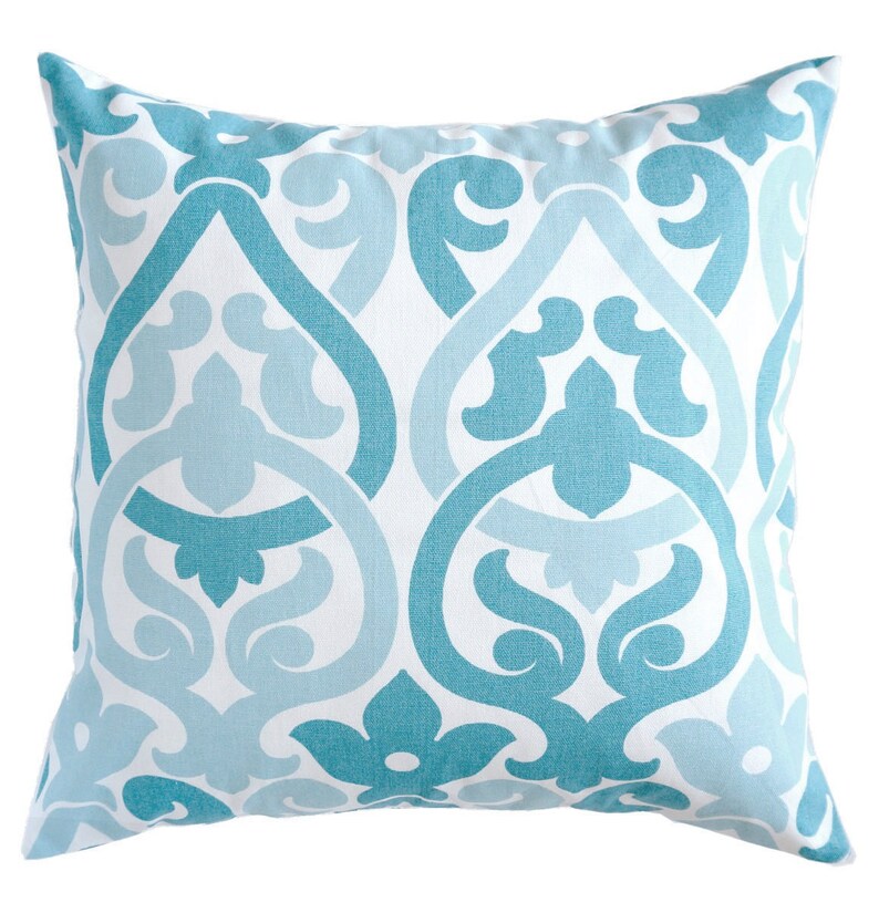 Aqua Pillow Cover.light Blue Throw Pillows.aqua Blue Toss Etsy