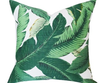 Tommy Bahama Outdoor Pillow Cover.Palm Pillow.Green Throw Pillows.Outdoor Lumbar.Palm Leaf Pillows.Tropical Cushions.Toss Pillow