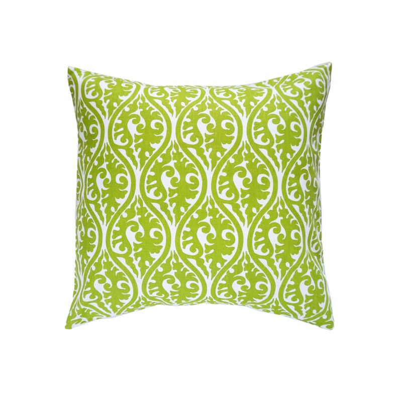 Green Pillow Covers Green Scrolls Pillows Cushions Throw Etsy