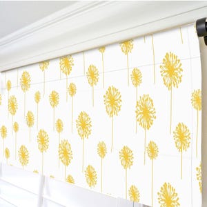 Yellow White Valance. Handmade Window Valance. Kitchen Valance. Kitchen Curtain. Dandelion Valance. Yellow  Valance. Nursery Bedroom Valance