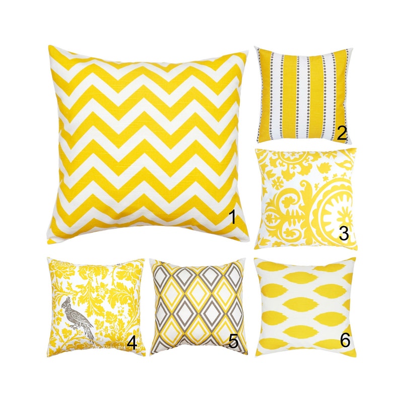 White Yellow Designer Throw Pillow Lumbar Euro Sham Cushion Etsy