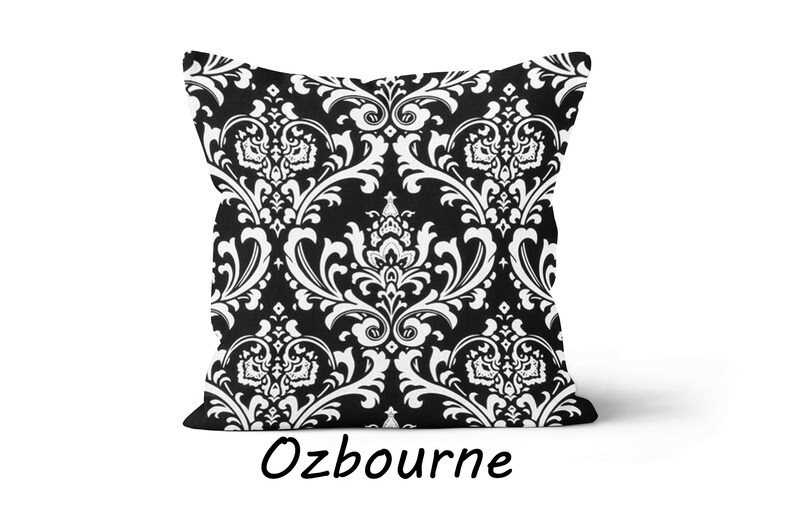 BIG SALE Black White Pillow Cover Green Pillow Moroccan Quartrefoil Pillow Damask Pillow Geometric Pillow Lumbar Euro Sham 18x18 Any Size 4. Ozborne Black