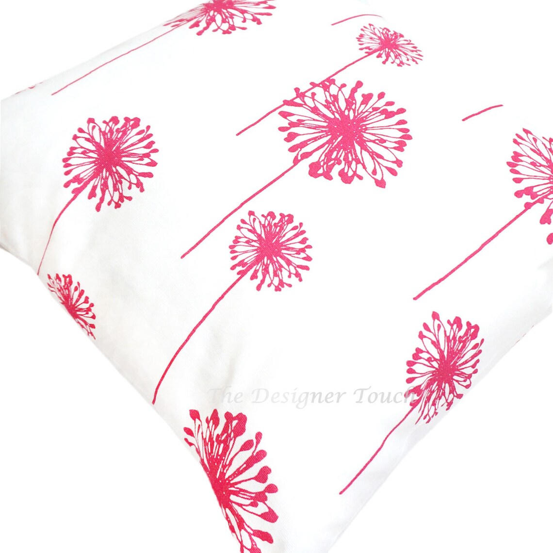 Hot Pink Throw Pillow Cover.dandelions Pillow.kids Pillow.hot Etsy