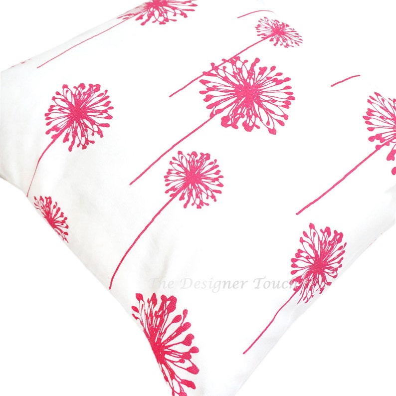 Hot Pink Throw Pillow Cover.dandelions Pillow.kids Pillow.hot Etsy