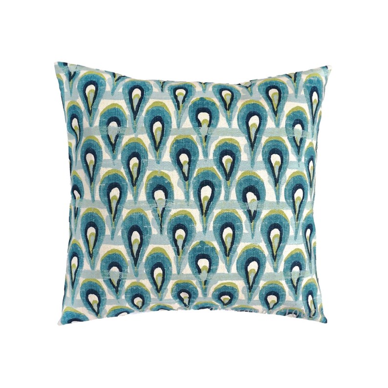 Blue Green Pillows.grey Pillow Covers.blue Pillow.peacock Etsy