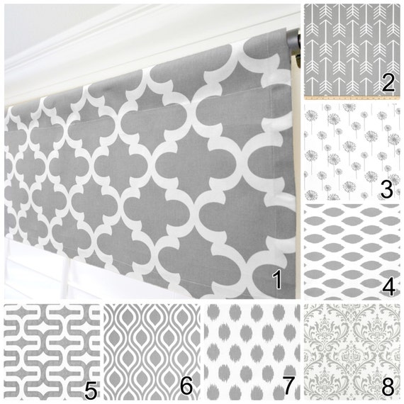 Grey Window Valance Gray Curtain White Modern Grey Window Valance Gray Curtain, Modern Kitchen Valance Curtains