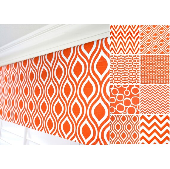 Orange Valance Curtain Tangelo Window Valance Red Orange Etsy