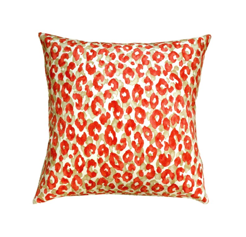 Red Orange Pillow Covers.leopard Print Decorative Etsy