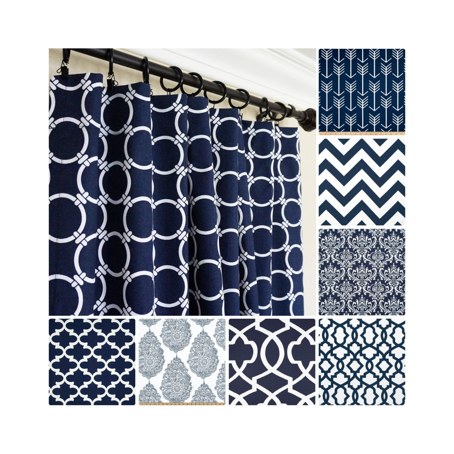 curtains navy blue