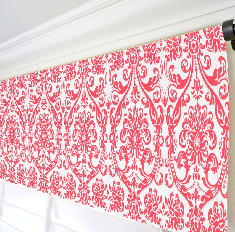 Hot Pink Window Valance.floral Valance Curtain.dark Gray Etsy UK