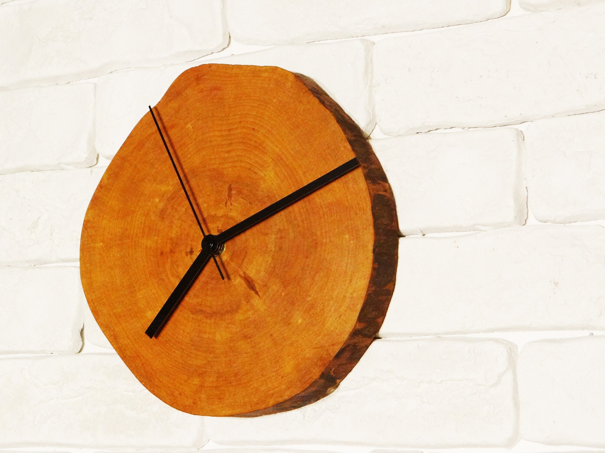 Clock Rustic Clock Wall Clock Eco Friendly Clock Wooden Etsy