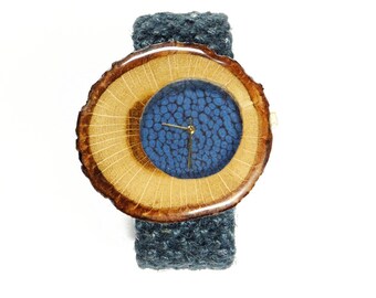 Wood Watch, Mens Watch, Ladies Watch, Unisex Wooden Watches For Wedding Gift,  Blue  Watch Birthday Gift,  Anniversary Gifts, Wooden Watch