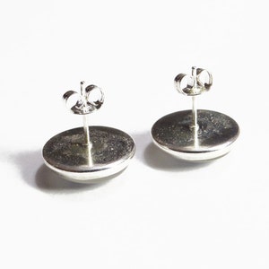 Colorful earrings. Pattern. 10 mm stud earrings. Chic. Simple. Boho. Glass dome jewelry. Cabochon earrings. Nickel-free. Lead-free image 3