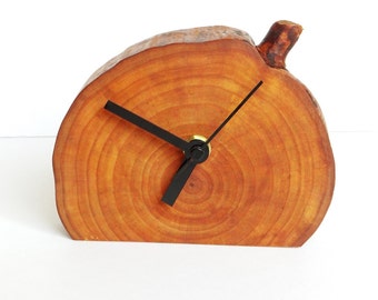 Clock, wood slice clock, wooden clock, rustic table clock, rustic clock, desk clock, unique clock, gift for him, handmade table clock