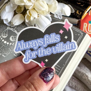 Book Villain Sticker - Fell For The Villain Sticker - Romantasy Reader - Sucker For Villains - Villain Lover Sticker - Book Sticker Villain