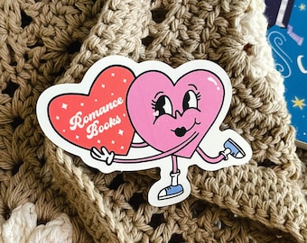 Adhesivo de vinilo para lector de novelas románticas, decoración retro de corazón para Kindle