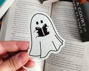 Book Ghost Sticker | Waterproof Vinyl, Kindle Reader Gift