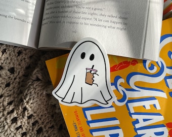 Coffee Ghost Sticker - Iced Coffee Sticker - Spooky Sticker - Vinyl Sticker - Waterproof - Kindle Sticker - 2" x 3"