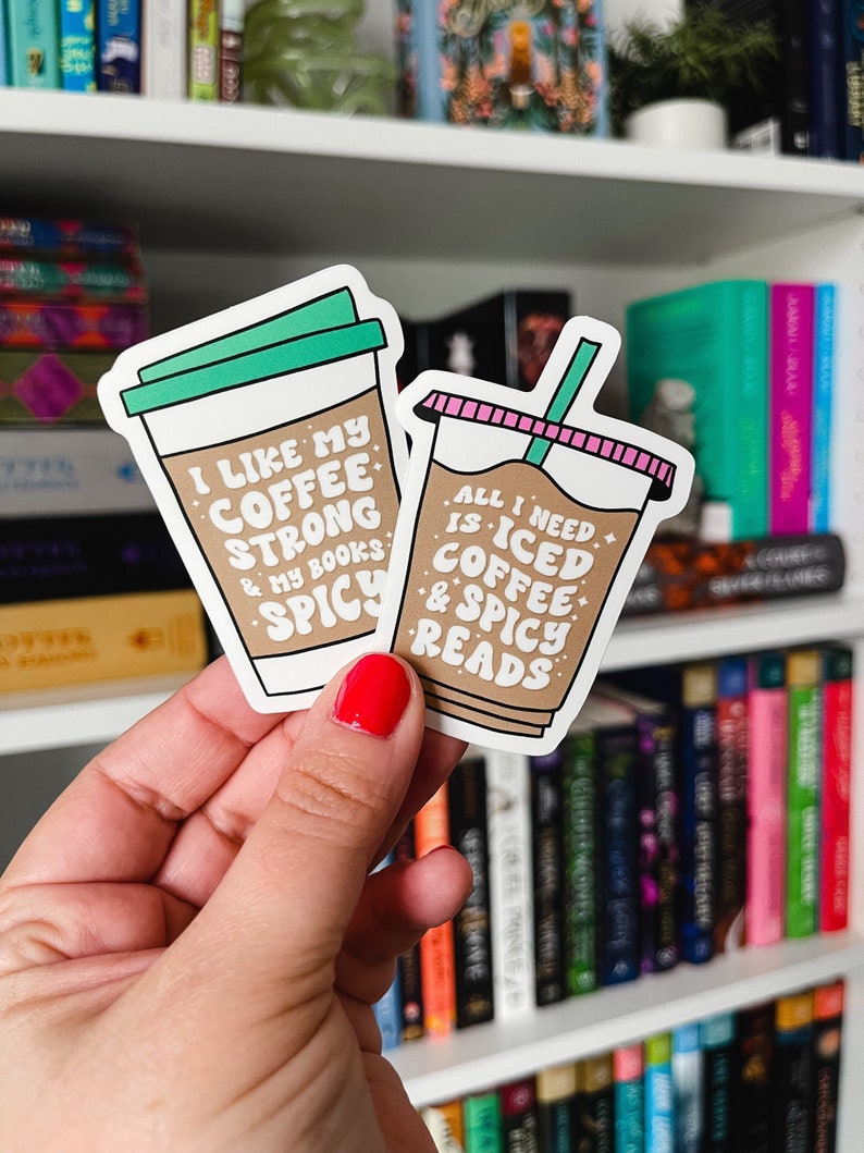 Coffee & Spicy Books Vinyl Sticker Pack, Kindle Reader Gift - Etsy
