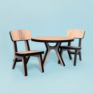 Dollhouse furniture kit Copenhagen Modern Dining Room, 1:12 scale image 1