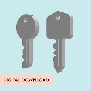 3D Printer STL File - Miniature Keys - 12scale dollhouse