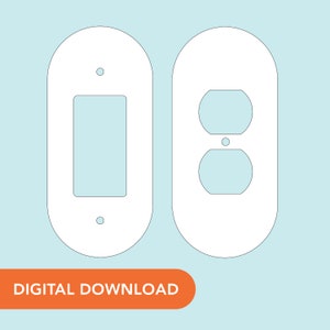 SVG File - Single Rocker Switch Plate Cover - Small Oval