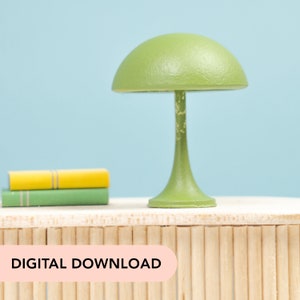 3D Printer STL File - Miniature Modern Mushroom Lamp - 12scale dollhouse