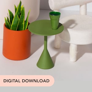 3D Printer STL File - Miniature Dollhouse Modern Pedestal Side Table- 12-scale dollhouse